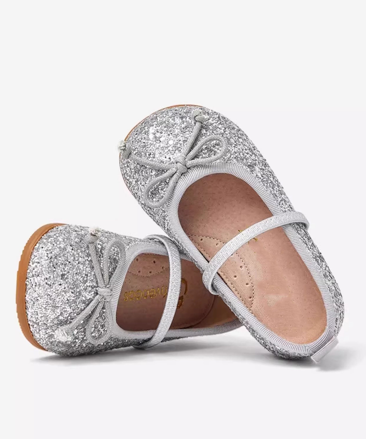 Buckle Silvery Kids Sequins Strap Leather Novelty Faux Flats