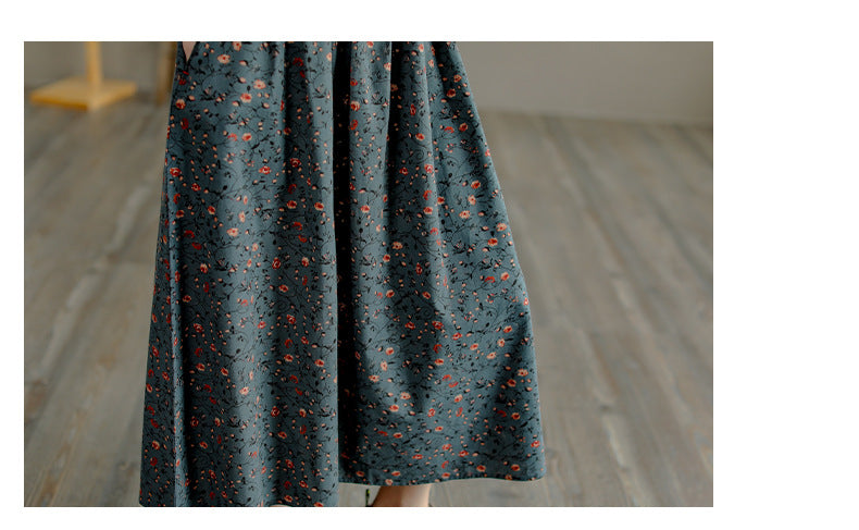 Retro Literary Floral Mid-Length Skirt OP1026