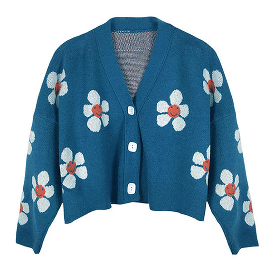 Cardigan à marguerites