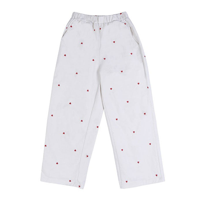 Casual Red Hearts Pants