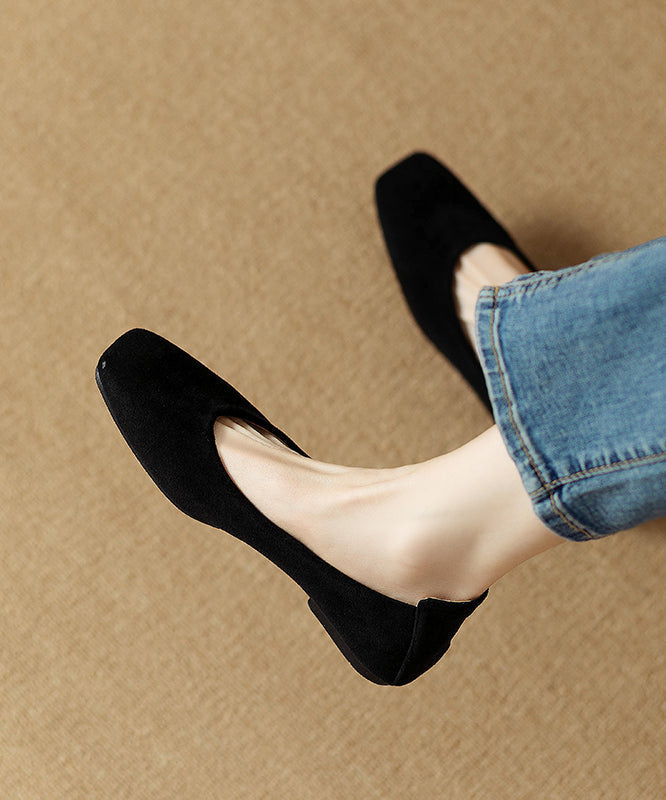 Feet Orange Splicing Flat Comfortable Shoes Suede