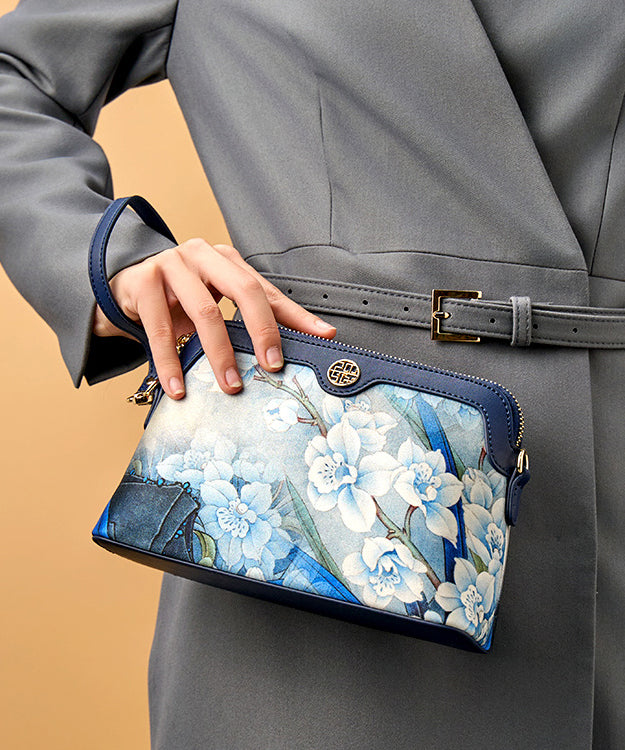 Bag Versatile Print Organic Silk Clutch Navy