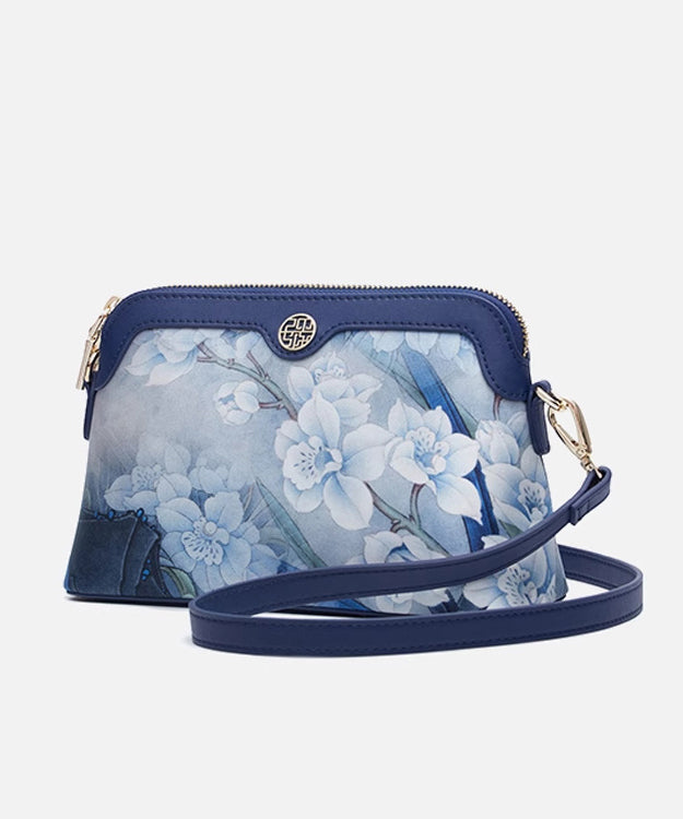 Bag Versatile Print Organic Silk Clutch Navy