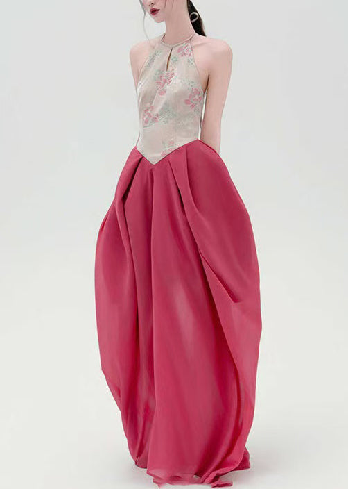 Dresses Print Lace Cotton Backless Original Maxi Patchwork Up