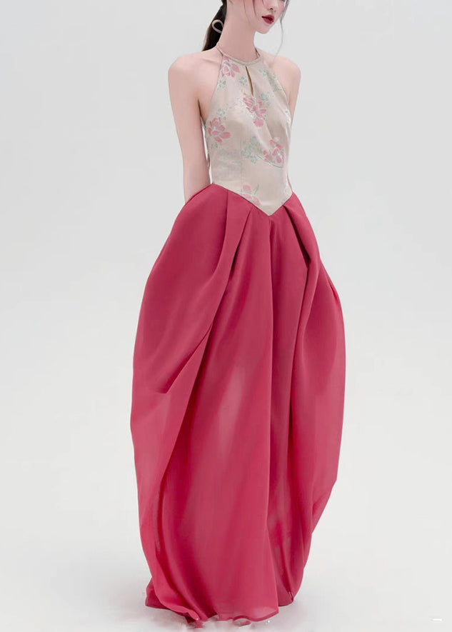 Dresses Print Lace Cotton Backless Original Maxi Patchwork Up