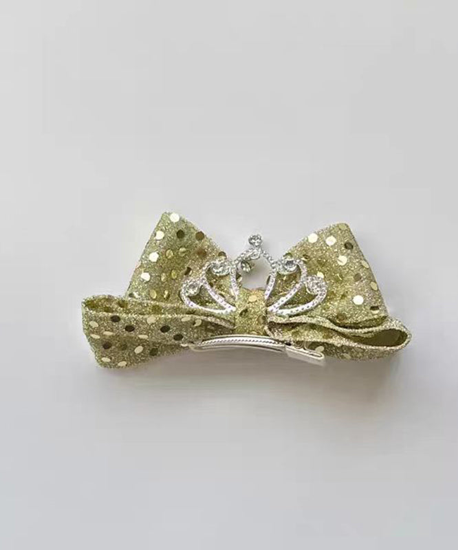 Original Design Black Alloy Zircon Bow Sequins Crown Kids Hairpin YG037