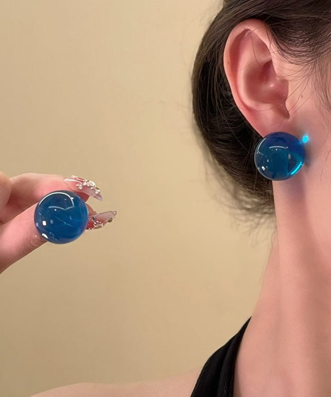 Design Blue Alloy Resin Original Earrings Stud
