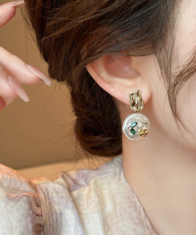 Design Alloy Copper Earrings Pearl Drop Original Gold