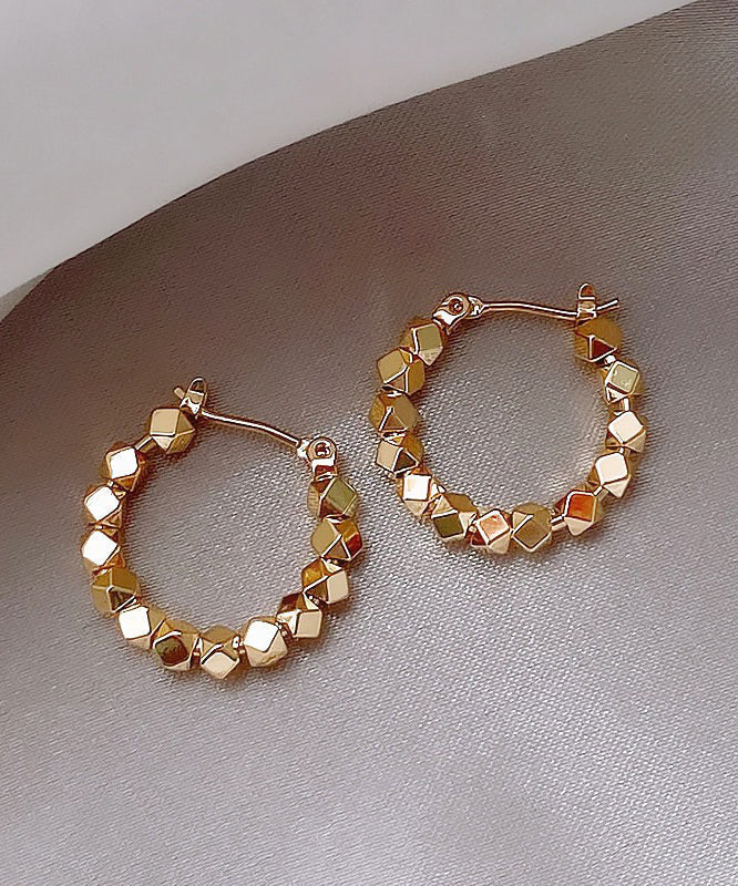 Silver Broken Copper Original Overgild Earrings Gold Design Hoop