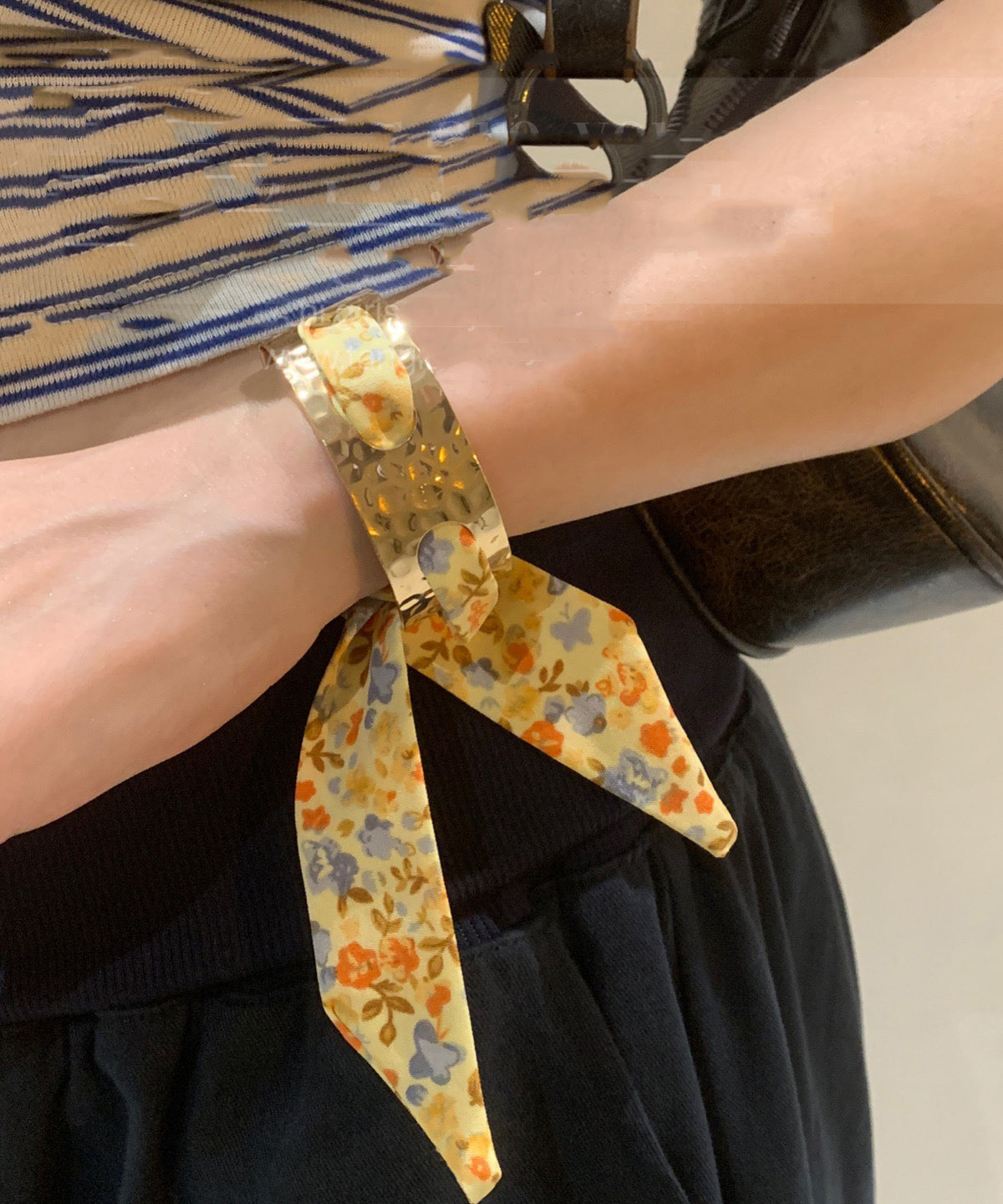 Design Overgild Gold Print Bangle Ribbon Original