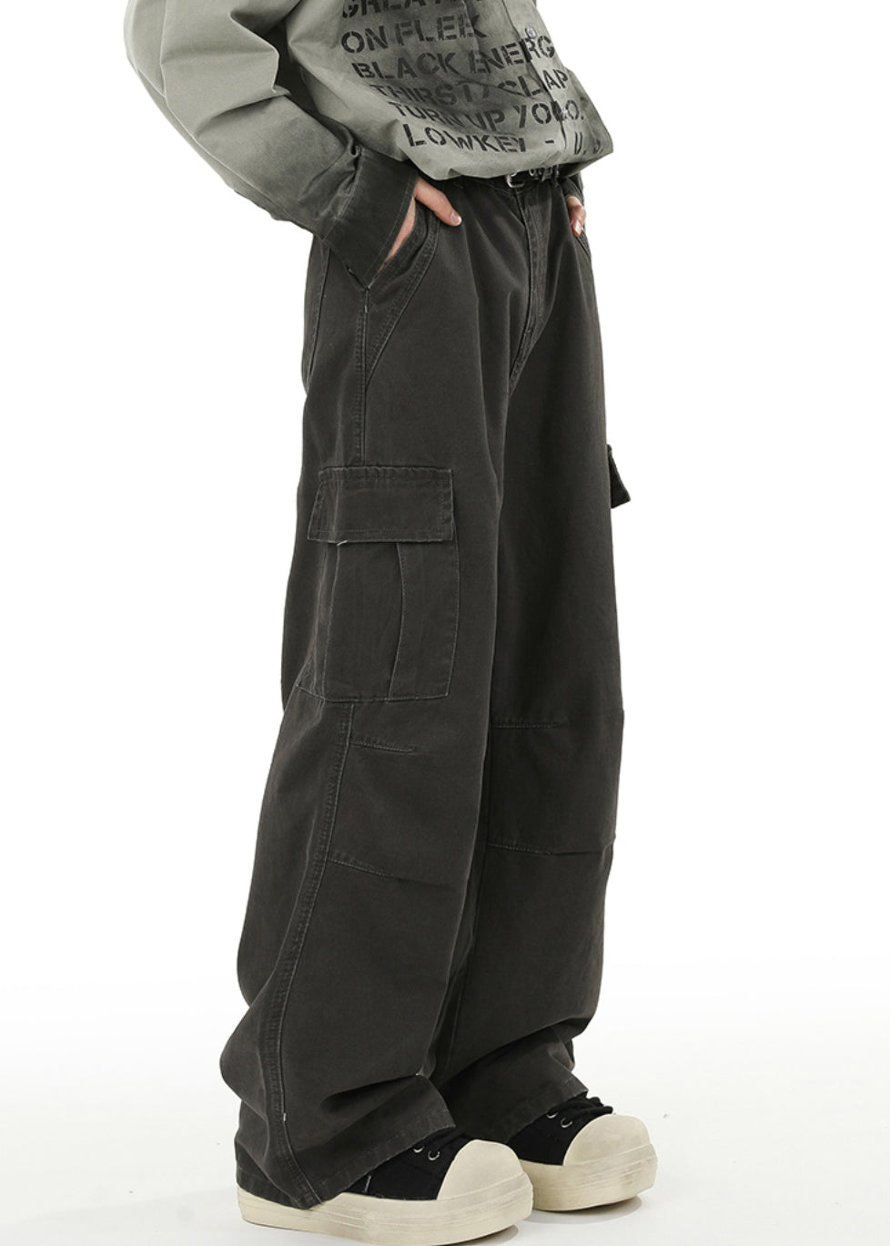 Spring Waist Design Pants Green Original Denim High Men Pockets