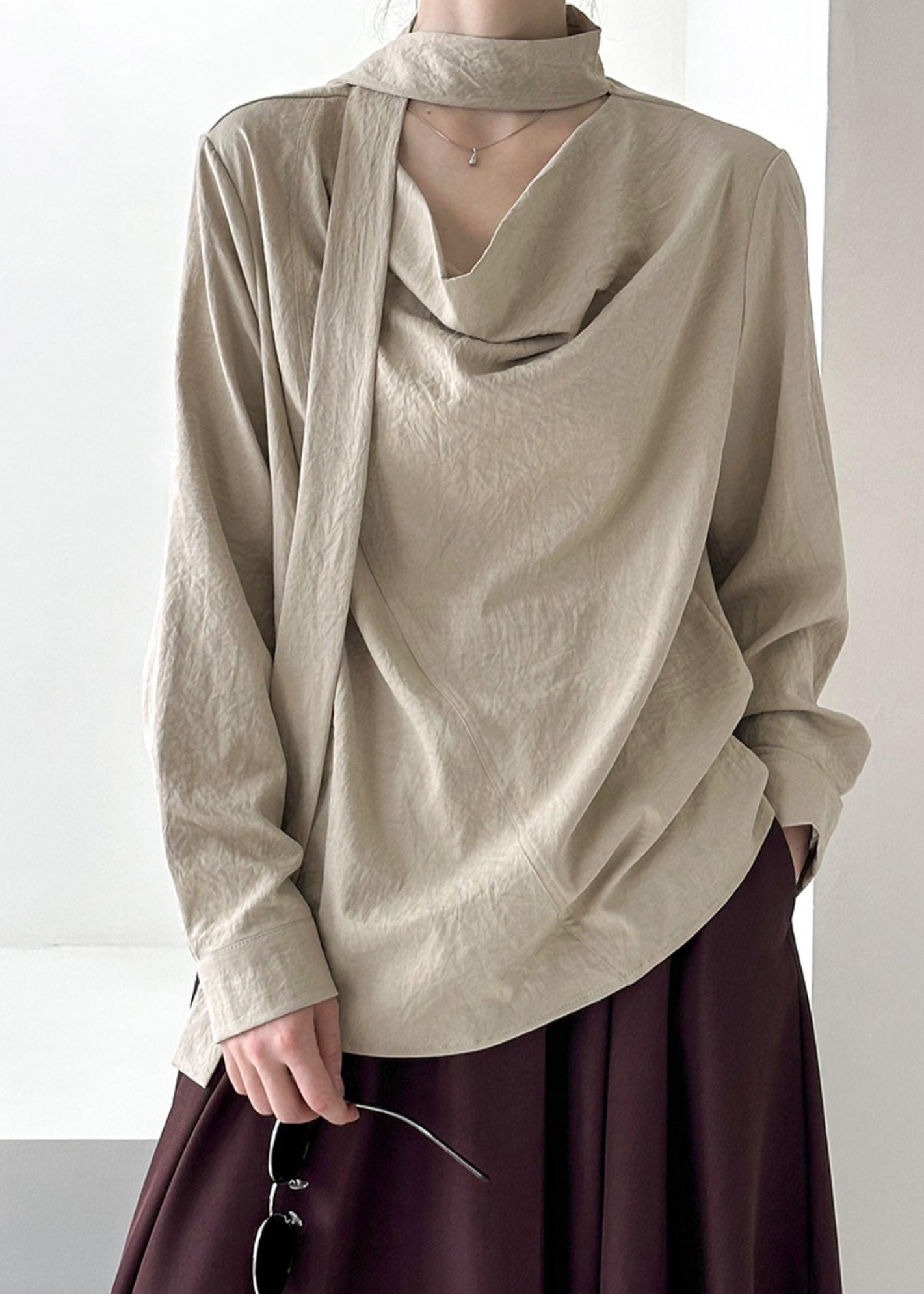 Top Ribbon Original Khaki Solid Design Spring