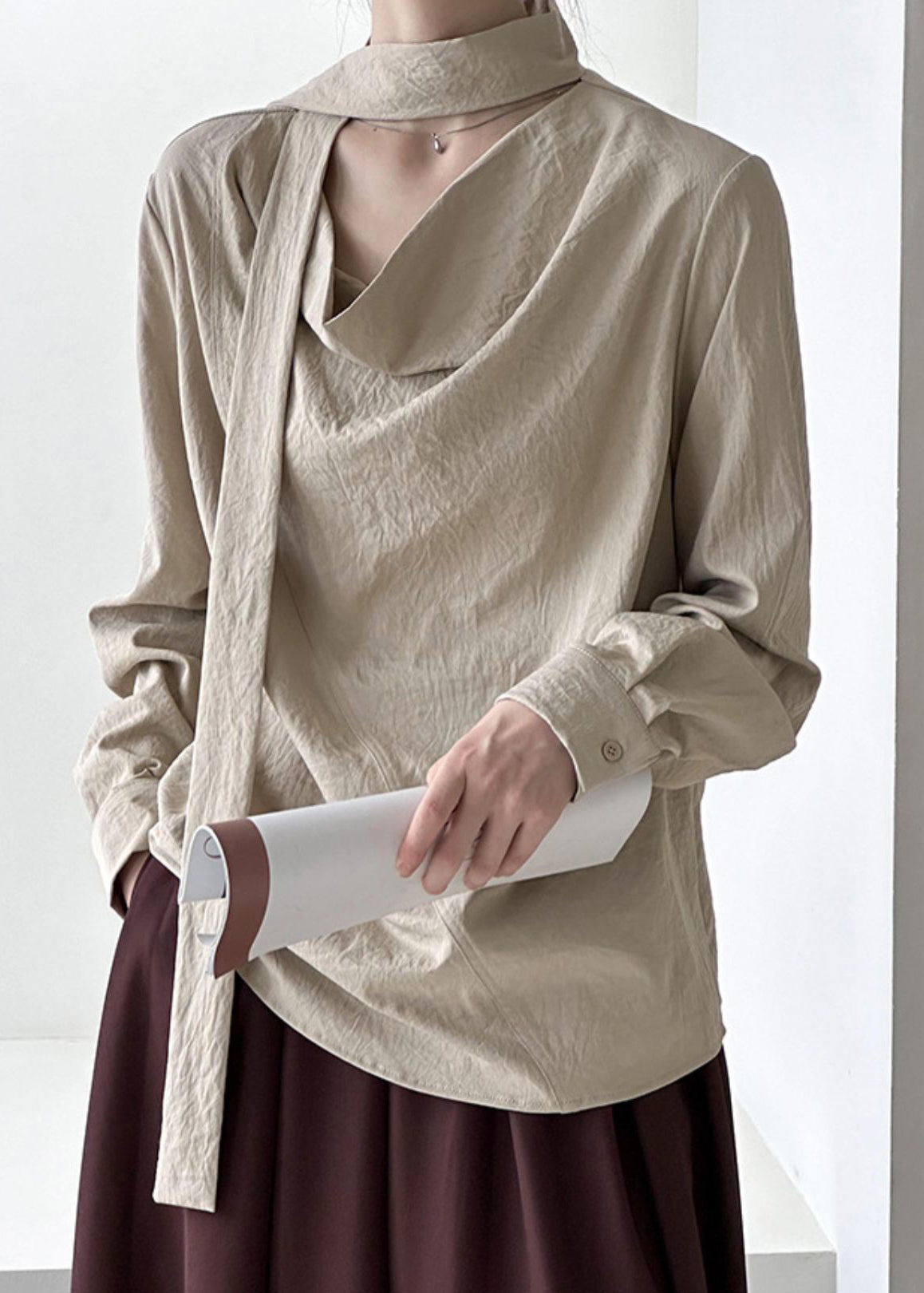 Top Ribbon Original Khaki Solid Design Spring