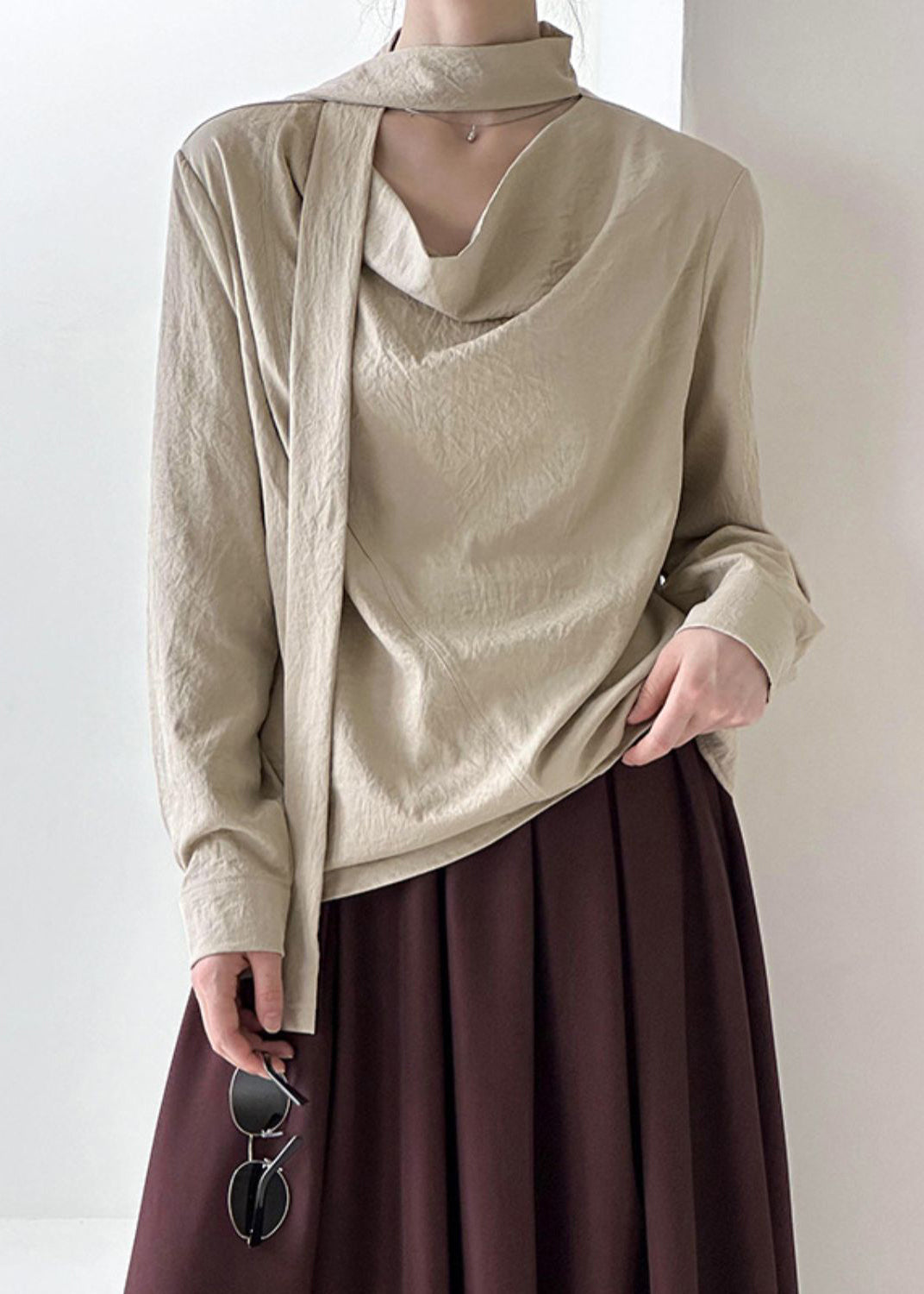 Top Ribbon Original Khaki Solid Design Spring