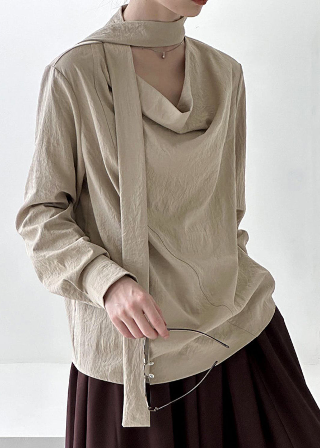 Top Ribbon Original Khaki Solid Design Spring