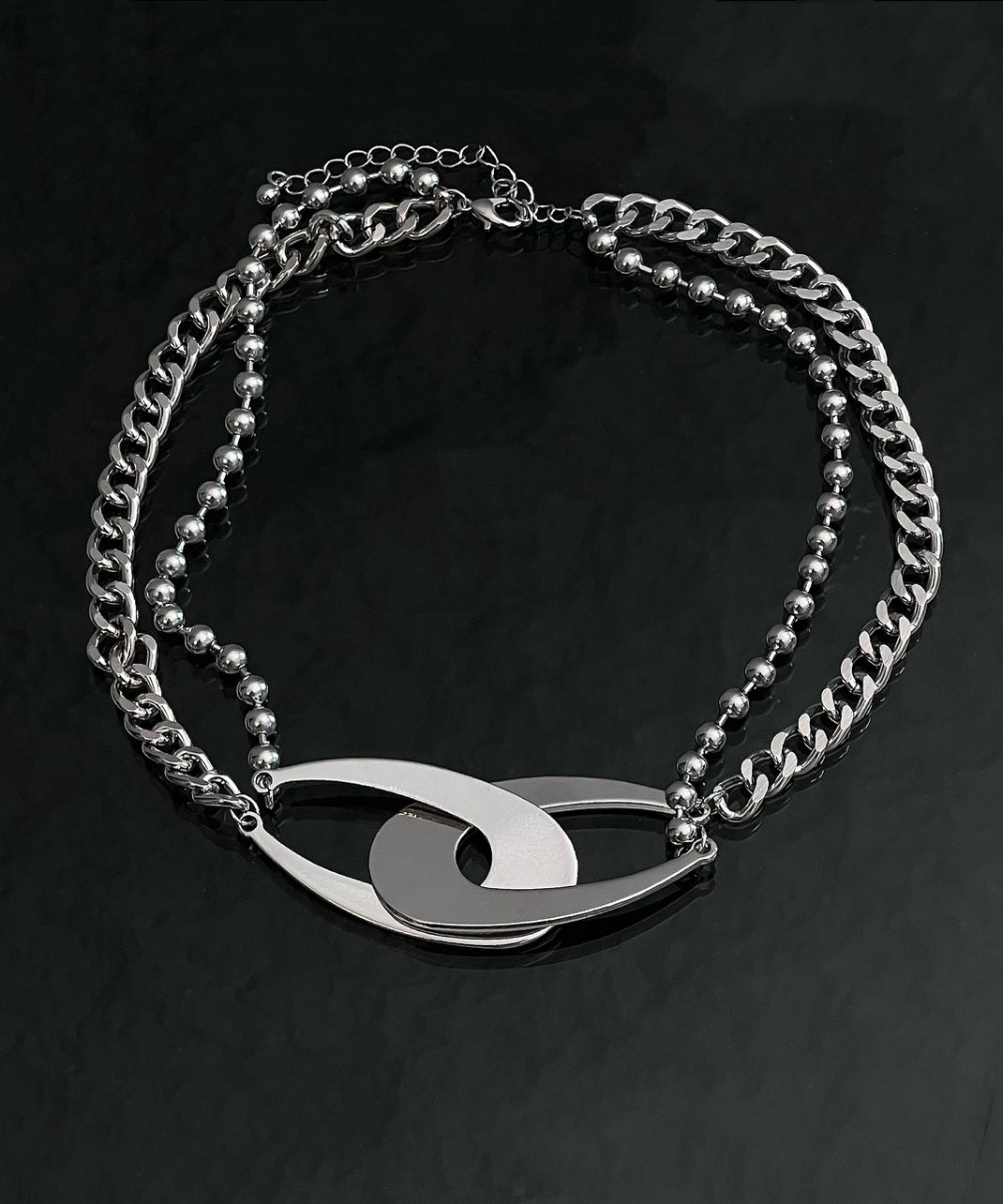 Metal Original Chain Necklace Asymmetrical Design