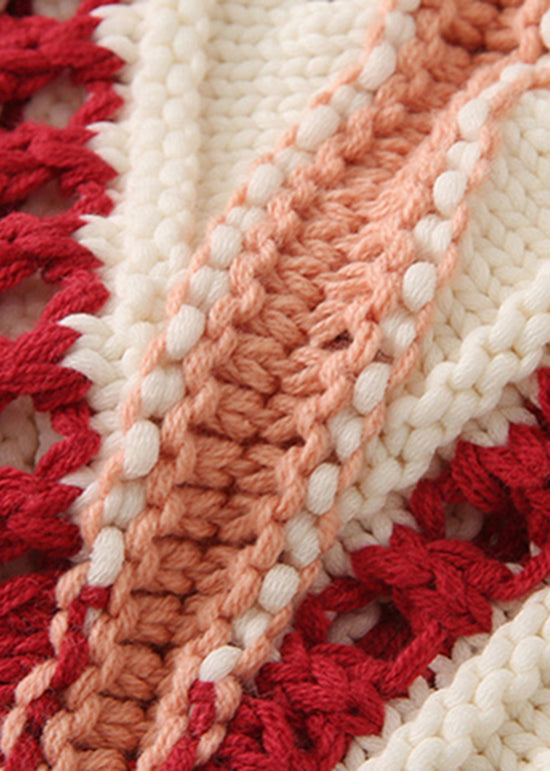 Original Design O-Neck Striped Hollow Out Knit Sweaters Spring YY005