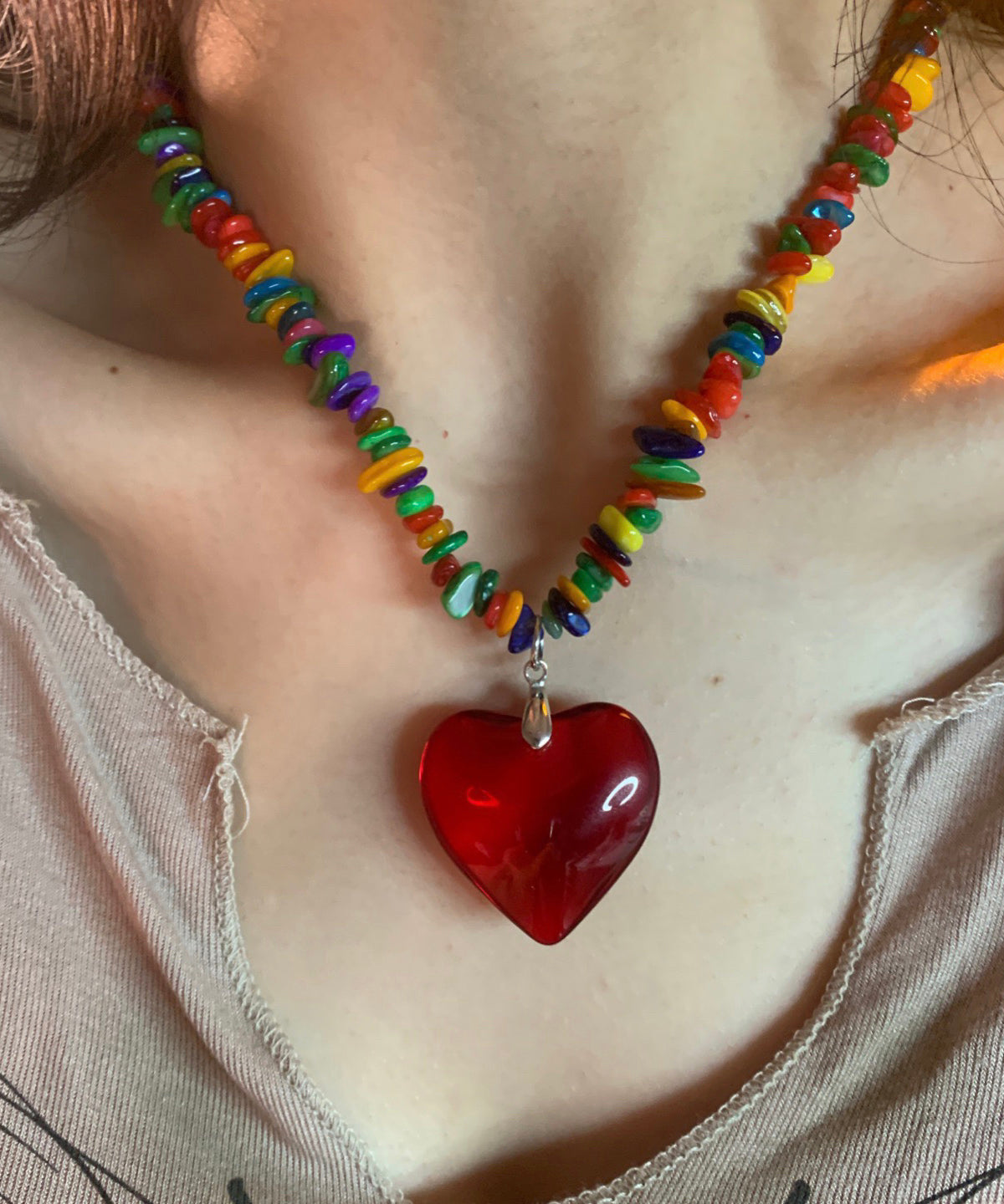 Necklace Love Alloy Rainbow Design Pendant Original