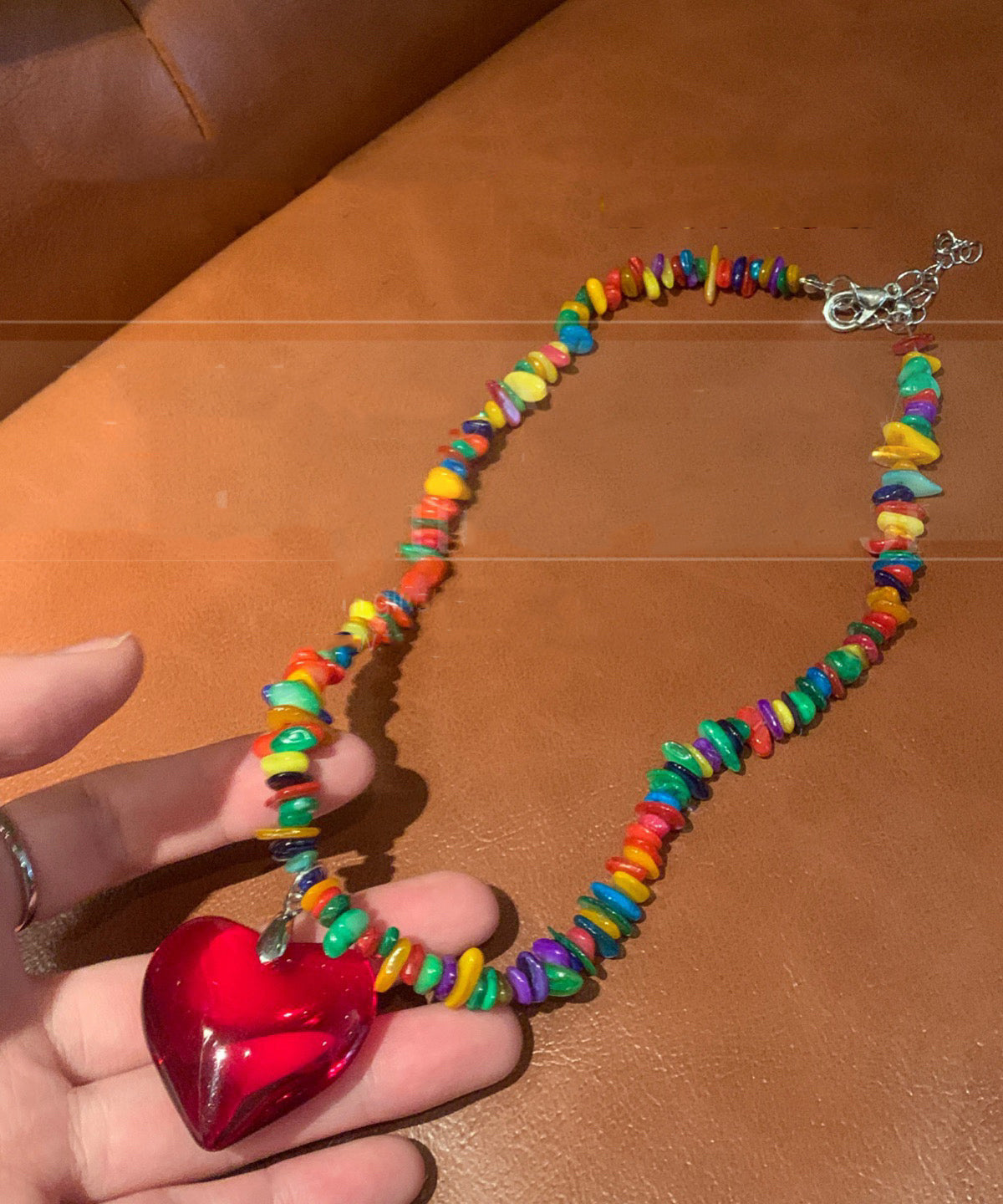 Necklace Love Alloy Rainbow Design Pendant Original