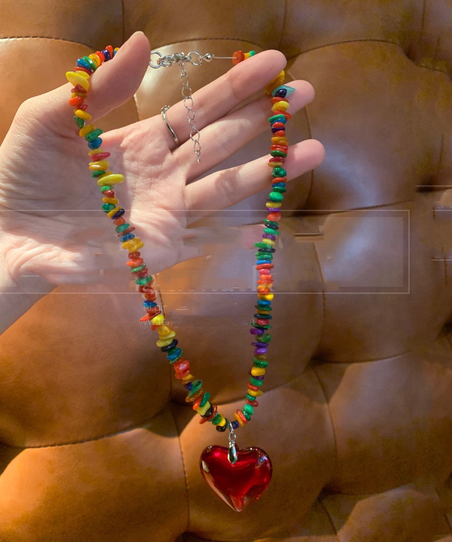 Necklace Love Alloy Rainbow Design Pendant Original