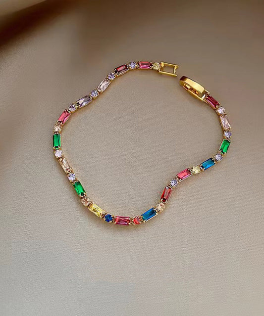 Overgild Bracelet Zirco Original Rainbow Chain Design