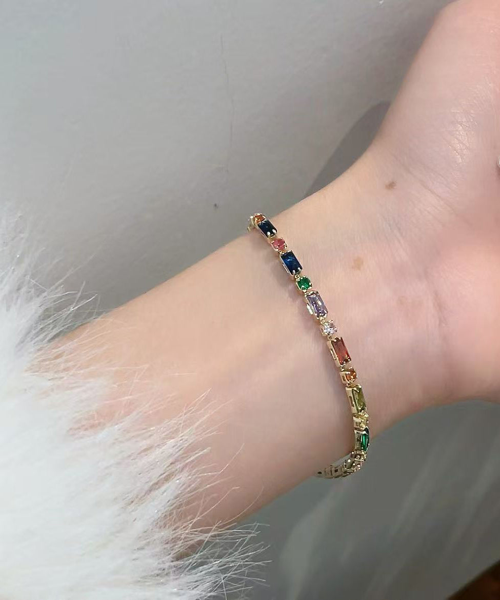 Overgild Bracelet Zirco Original Rainbow Chain Design