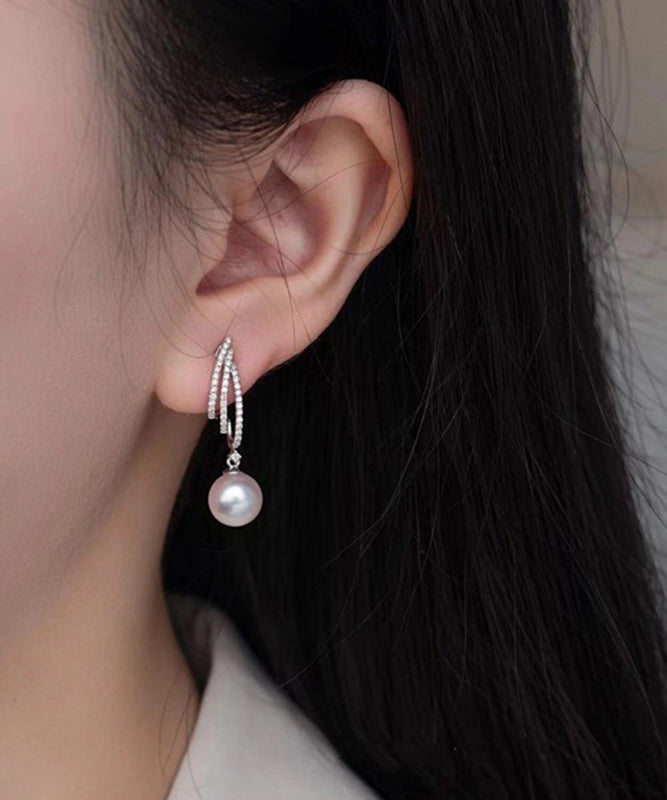 Pearl Earrings Design Sterling Silk Drop Zircon Silver Original