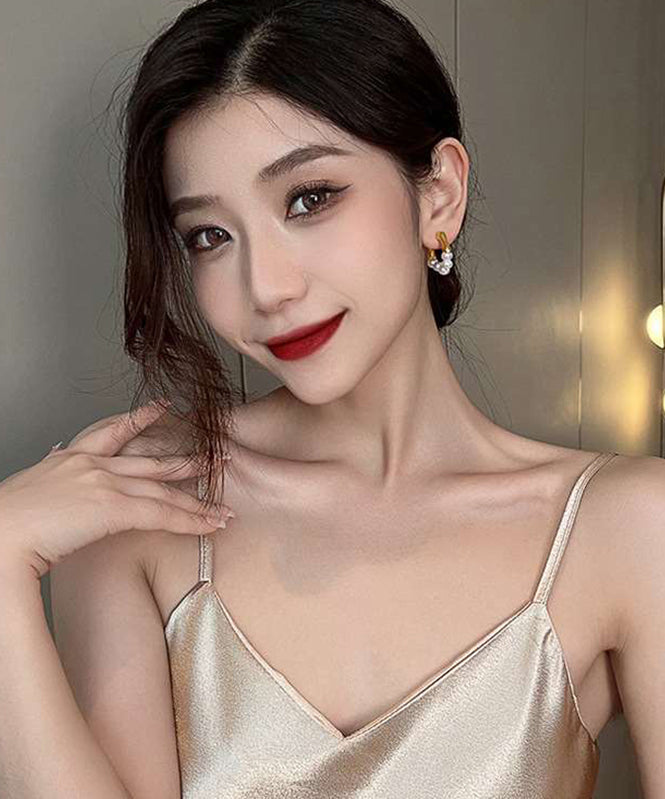 Design Original Hoop White Pearl Earrings Alloy