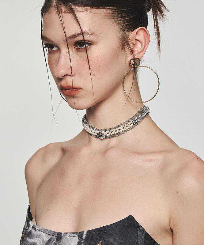 Collar Necklace Alloy Zircon Gold Original Pearl