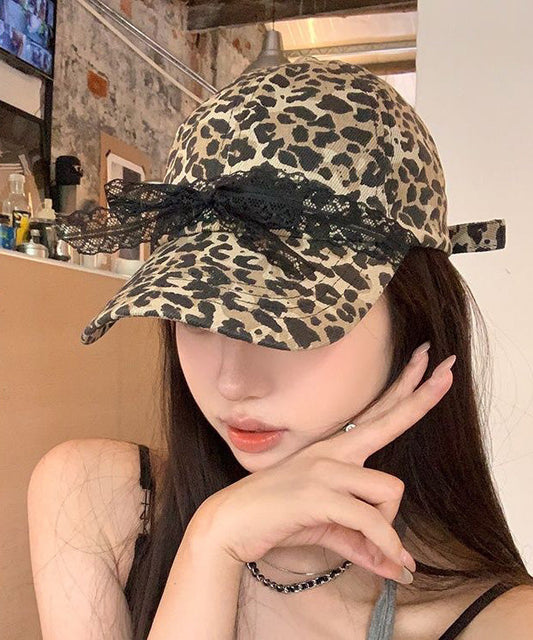 Original Print Baseball Leopard Cap Bow Lace Hat