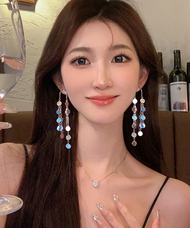 Drop Silk Alloy Sequins Tassel Earrings Original