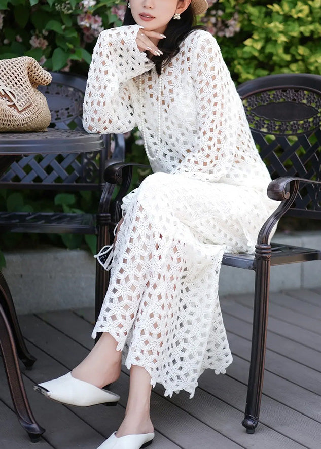 Fall Original Solid Hollow Two Set White Out Piece