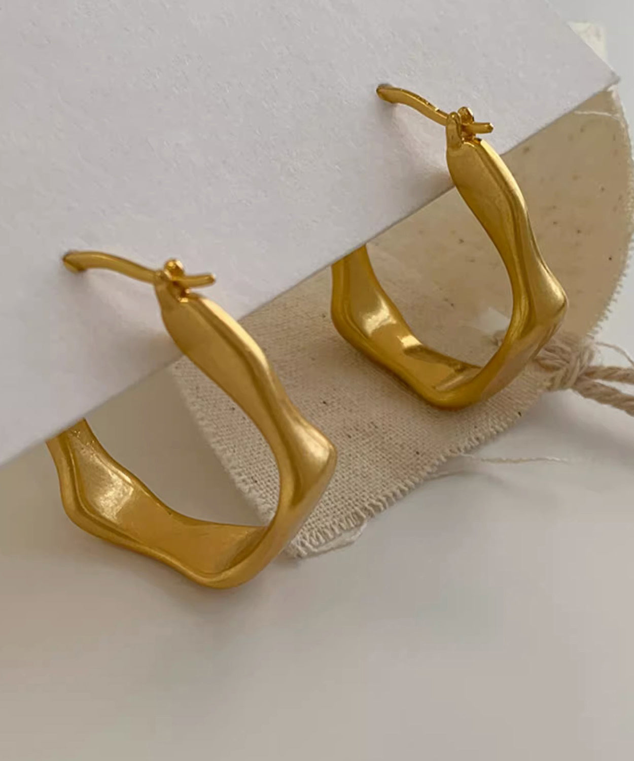 Gold Earrings Metal Hoop Oversize