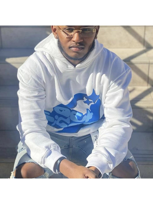 Lässiges Kapuzen-Sweatshirt mit Buchstaben-Digitaldruck für Herren AD092