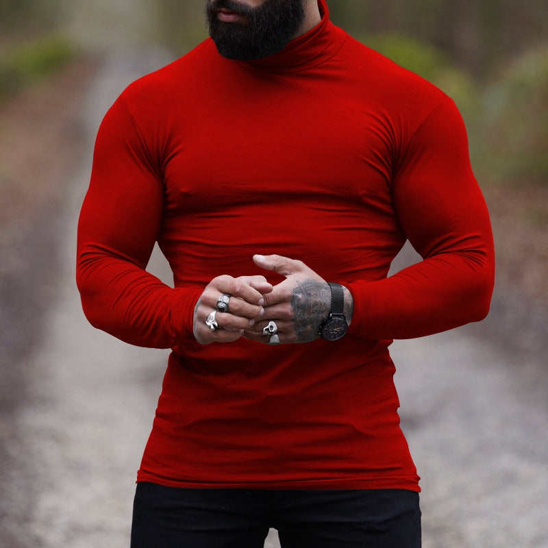 Pure Color Slim Pullover Turtleneck Men's Sweater AD628