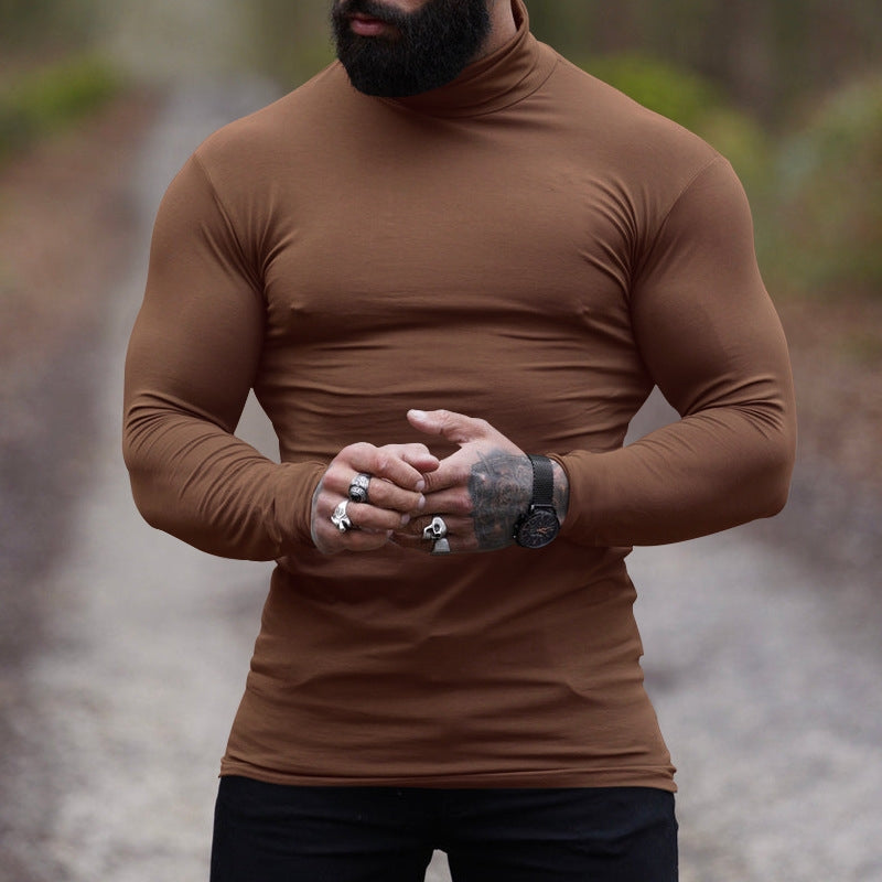 Pure Color Slim Pullover Turtleneck Men's Sweater AD628