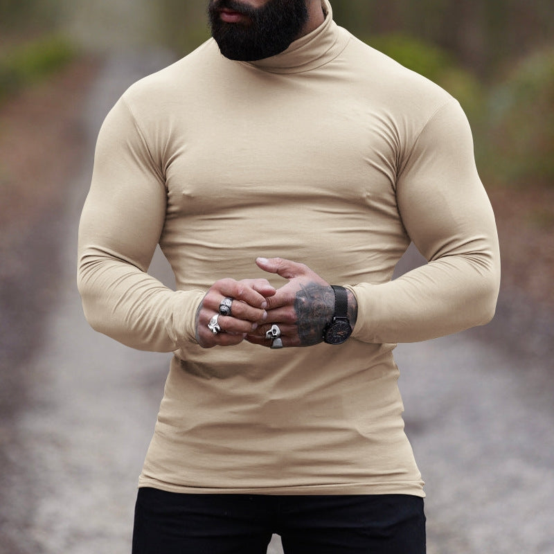 Pure Color Slim Pullover Turtleneck Men's Sweater AD628