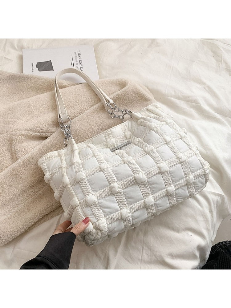 White Casual Large Capacity Tote Bag ZN160