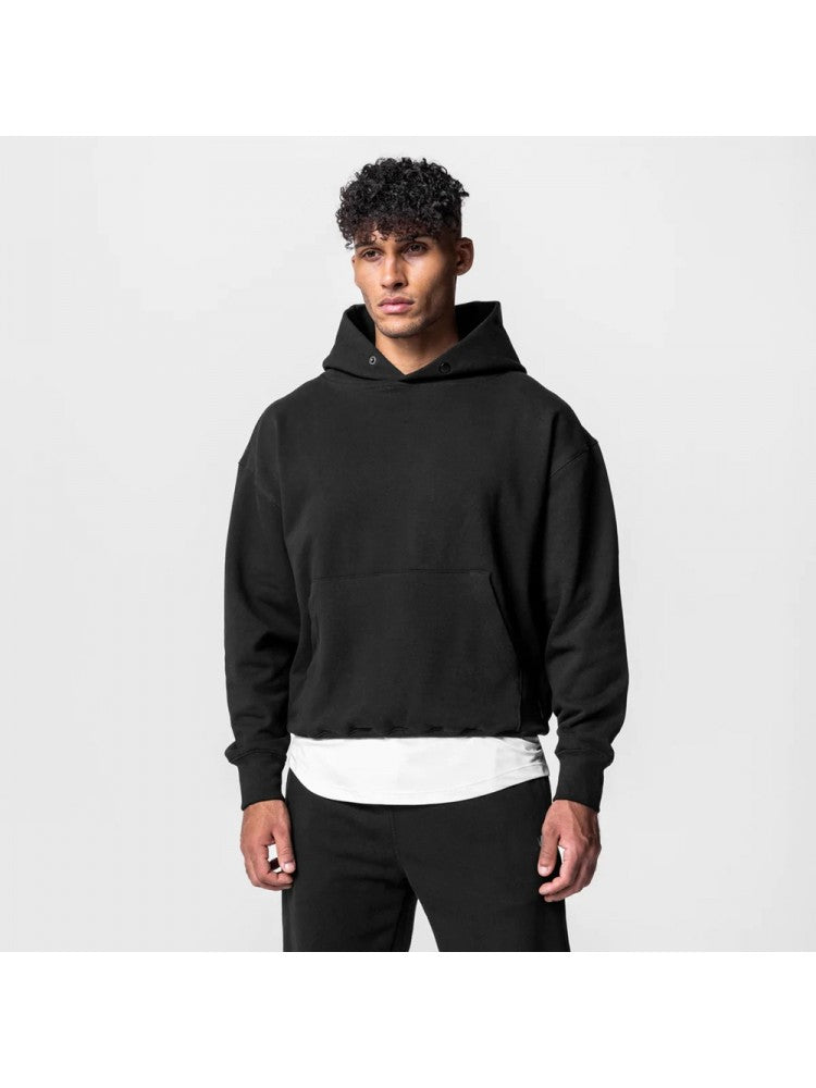 Solid Loose Pocket Hooded Tops For Men ZN93