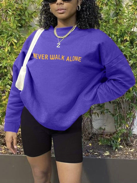 Einfach passende, lockere Pullover-Sweatshirts mit Buchstabendruck ZN208