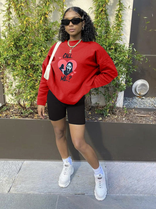 Lustige Totenkopf Grafik Damen Lose Sweatshirts ZN124