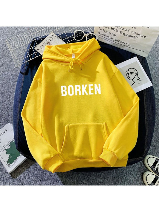 Lässige Kapuzenpullover mit Buchstabendruck für Damen PY30