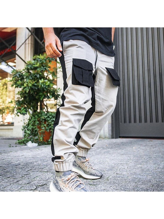 Patchwork Drawstring Fashion Loose Casual Pants For Men PY123