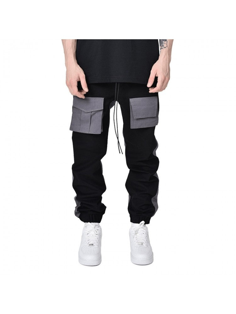 Patchwork Drawstring Fashion Loose Casual Pants For Men PY123