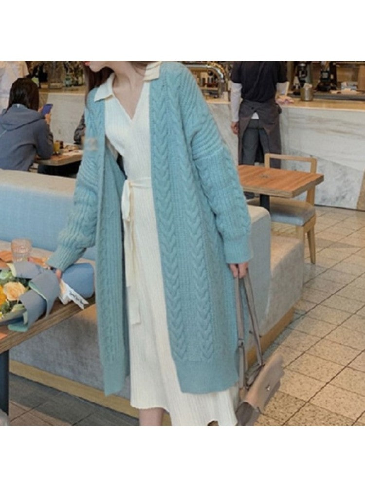 Cozy Plain Long Cardigan Sweater Coats AD936