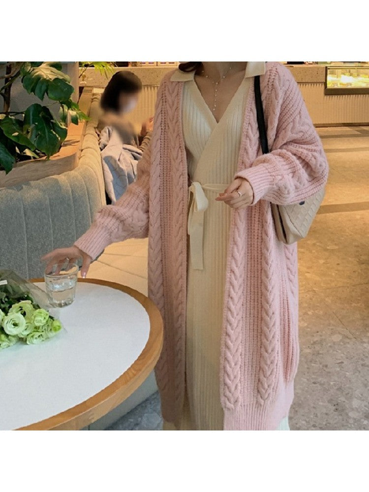 Cozy Plain Long Cardigan Sweater Coats AD936