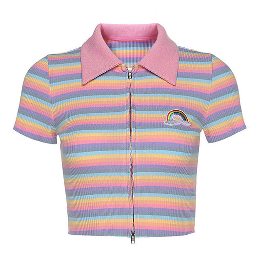 Rainbow Zip Top