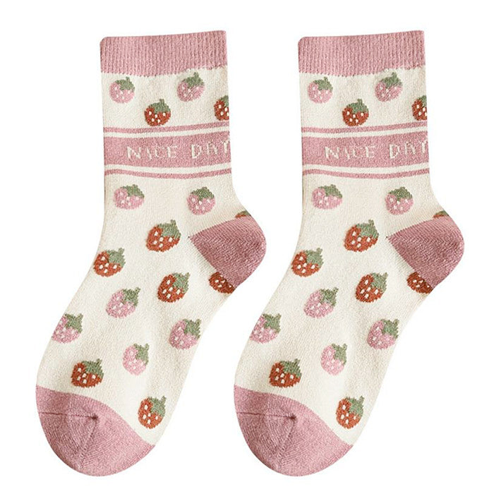 Sweet Pink Floral Socks