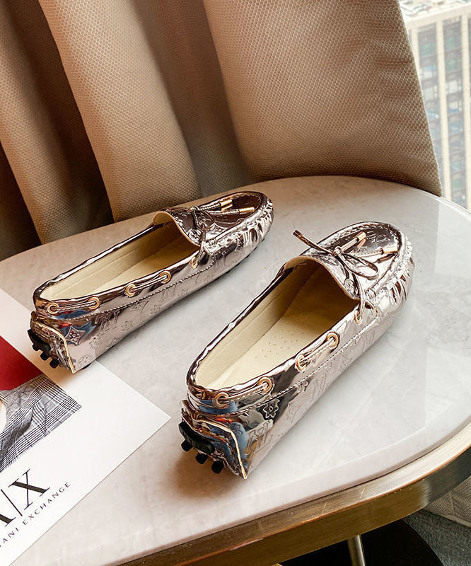 Faux Leather Comfortable Pink Loafers Penny Splicing