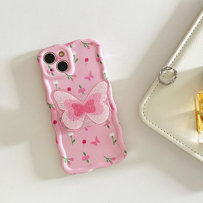 Pink Floral Butterfly Phone Case